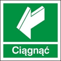 Znak CIĄGNĄĆ ideogram + podpis 150x150 Folia