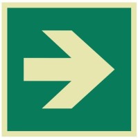 Znak KIERUNEK DROGI EWAKUACYJNEJ STRZAŁKA PROSTA 150x150 