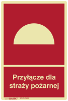 Znak Przyłącze dla Straży Pożarnej 150x220 mm z Błoną Klejącą