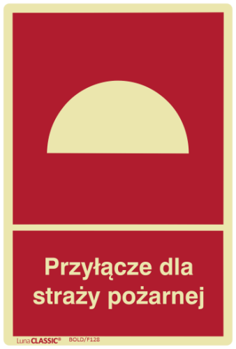 Znak Przyłącze dla Straży Pożarnej z Błoną Klejącą 150x220mm