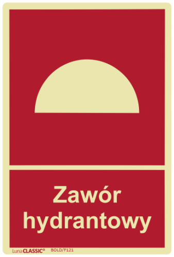 Znak Zawór Hydrantowy z Błoną Klejącą 150x220mm