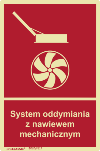 Znak System Oddymiania z Nawiewem Mechanicznym 100x150mm