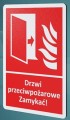 Znak Drzwi Przeciwpożarowe Zamykać  100x150mm