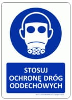 Znak M017V | Stosuj ochronę dróg oddechowych 15x21