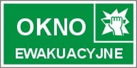 Znak OKNO EWAKUACYJNE  150X300 